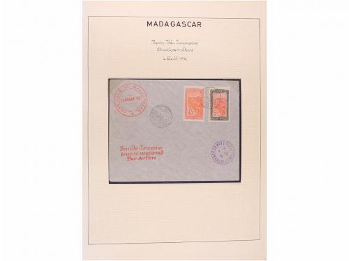 ✉ MADAGASCAR. 1929-1938. PRIMEROS VUELOS. Colección de 25 ca