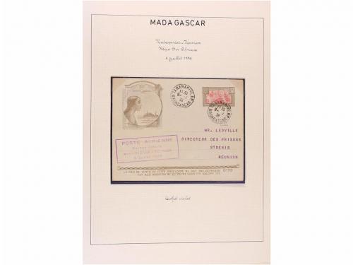 ✉ MADAGASCAR. 1929-1938. PRIMEROS VUELOS. Colección de 25 ca