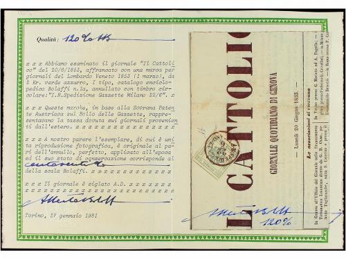 ✉ ITALIA ANTIGUOS ESTADOS: LOMBARDO-VENECIA. Sa. SP-1. 1853.