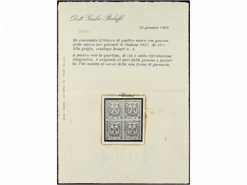 ITALIA ANTIGUOS ESTADOS: MODENA. Sa. P-3, 4. 1855-57. 9 cent