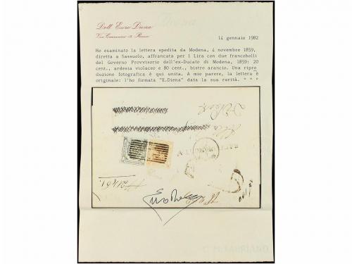 ✉ ITALIA ANTIGUOS ESTADOS: MODENA. Sa. 18, 15. 1859. MÓDENA 
