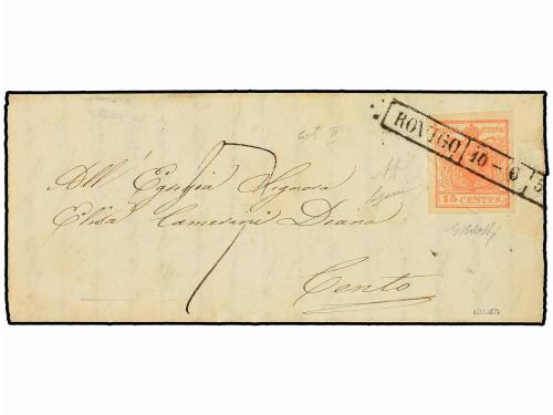 ✉ ITALIA ANTIGUOS ESTADOS: LOMBARDO-VENECIA. Sa. 15. 1852. R