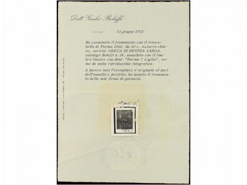 Δ ITALIA ANTIGUOS ESTADOS: PARMA. Sa. 5. 1852. 40 cts. negro