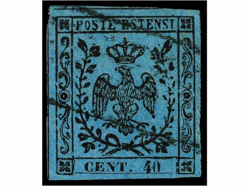 ° ITALIA ANTIGUOS ESTADOS: MODENA. Sa. 5. 1852. 40 cts. cele