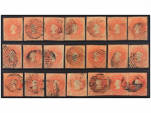 ° CHILE. Sc. 9 (62). 1856-62. 5 ctvos. rojo. Estancos. Sesen