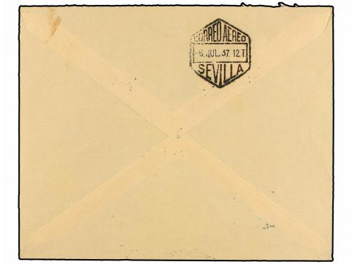 ✉ ESPAÑA: CANARIAS. Ed. 9+9hh. LAS PALMAS a SEVILLA. 5 cts.,