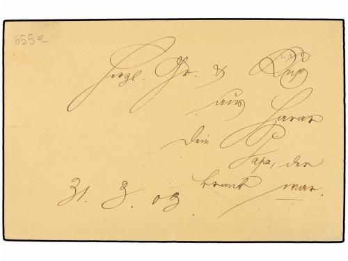 ✉ ETIOPIA. Sc. 15. 1903. HARAR a SUIZA. Entero Postal de 1 g