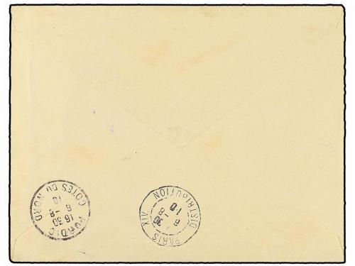 ✉ ETIOPIA. Sc. 80/86. 1910. ADDÍS ABEBA a PARÍS. Serie compl