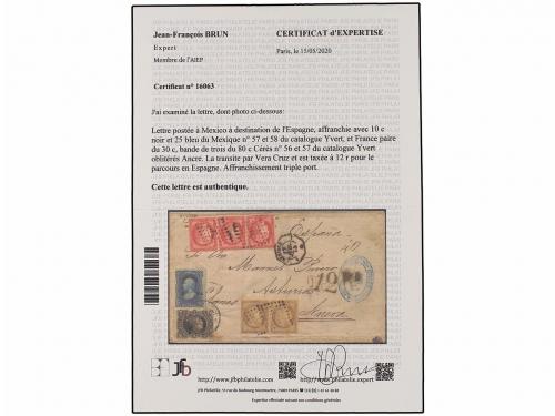 ✉ MEXICO. 1874. MÉXICO a ASTURIAS (España). Circulada con se