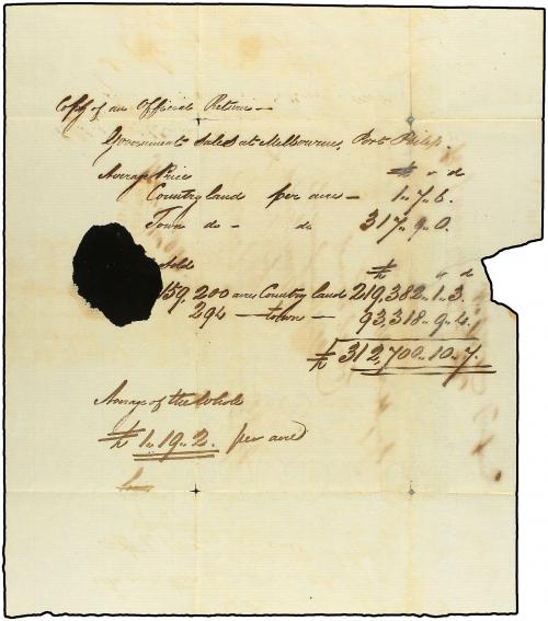 ✉ AUSTRALIA. 1840 (Nov. 3). 1d. black, lettered DI, four hug