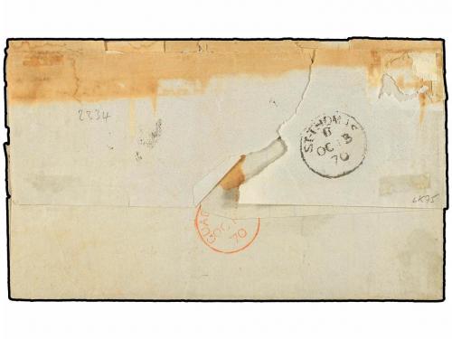 ✉ GUADALUPE. 1870. POINTE A PITRE a SANTIAGO DE CUBA. 20 cts