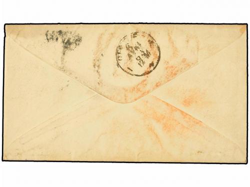 ✉ ESTADOS UNIDOS. 1863. 24c. red lilac (70). Used with 12c. 