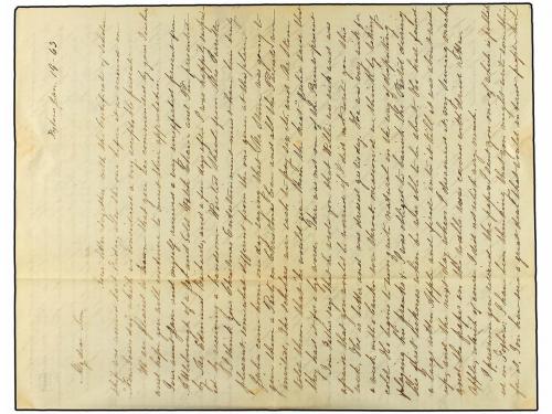 ✉ ESTADOS UNIDOS. 1863. 24c. red lilac (70). Used with 12c. 