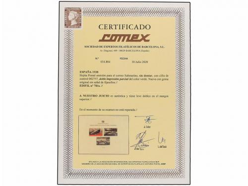 ** ESPAÑA. Ed. 781s. HB. SIN DENTAR y con DOBLE IMPRESIÓN PA