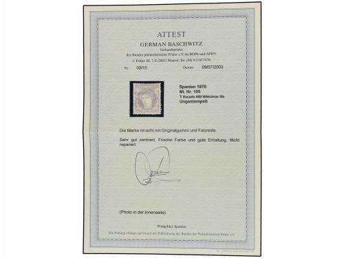 * ESPAÑA. Ed. 111. 1 Esc. 600 m. violeta. Color muy fresco c