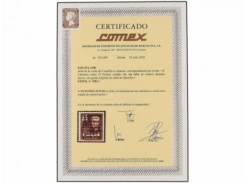 ** ESPAÑA. Ed. 1083. CANARIAS AVIÓN SIN NÚMERO. Excelente ce