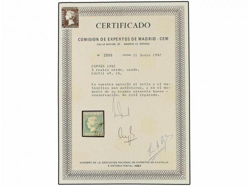 ° ESPAÑA. Ed. 15. 5 reales verde. PIEZA DE LUJO. Cert. CEM. 