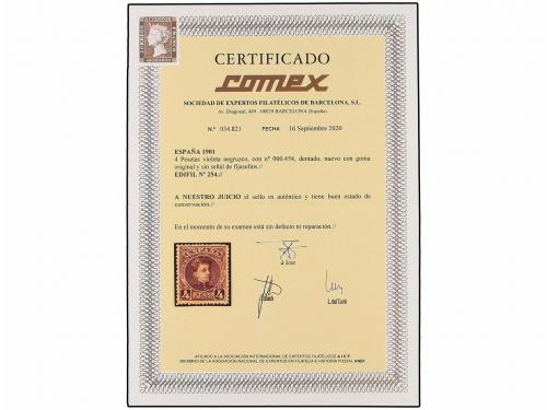 ** ESPAÑA. Ed. 254. 4 pts. violeta negro. Excelente centraje