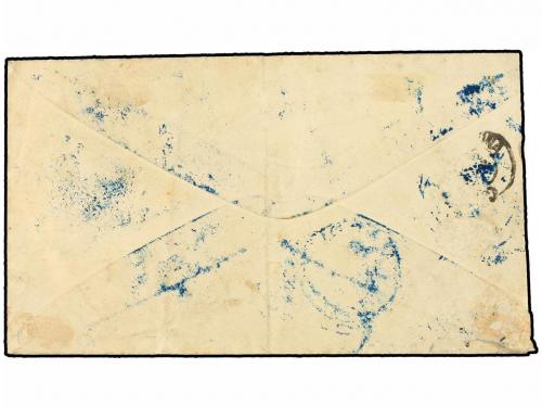 ✉ ESPAÑA. 1875. MADRID a BARCELONA. Marca de Franquicia del 