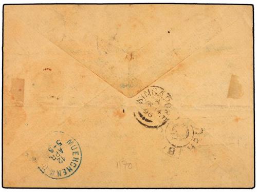 ✉ JOHORE. Sg. 9, 10, 21, 25, 26, 28 and S.S. 87. 1896 (March