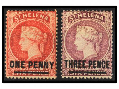 * SANTA HELENA. Sg. 6, 11. 1864-80. 1 d. lake and 3 d. deep 