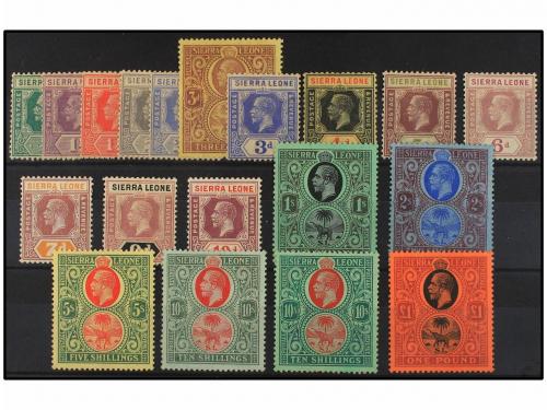 * SIERRA LEONA. Sg. 112/30 + 127a. COMPLETE set plus 10 sh. 