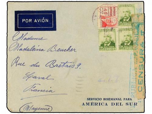 ✉ ESPAÑA GUERRA CIVIL. 1938. BARCELONA a FRANCIA. Sobre circ