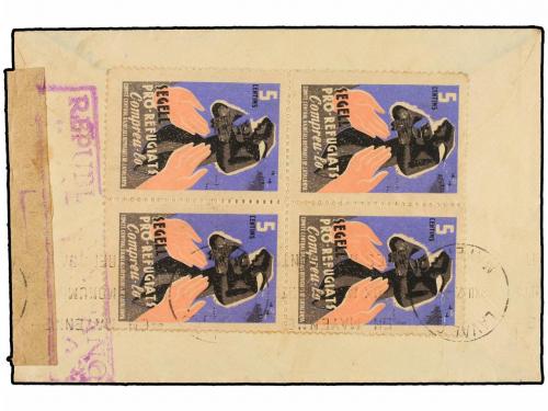 ✉ ESPAÑA GUERRA CIVIL. 1937. BARCELONA a FRANCIA. Sobre circ