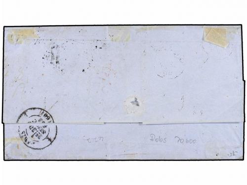 ✉ SAN VICENTE. Sg. 6, 9. 1868. SAINT VINCENT to FRANCE. 4d. 