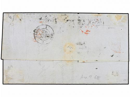 ✉ SAN VICENTE. Sg. 4, 5. 1868. SAINT VINCENT to FRANCE. 1d. 