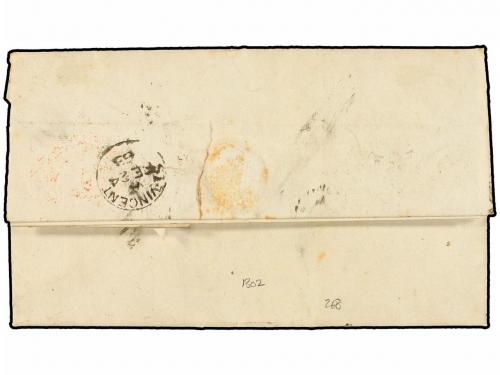 ✉ SAN VICENTE. Sg. 4. 1873. SAINT VINCENT to LONDON. Entire 