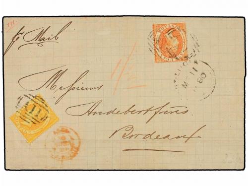 ✉ SANTA LUCIA. Sg. 16, 18. 1880. SAINT LUCIA to FRANCE. (4d.