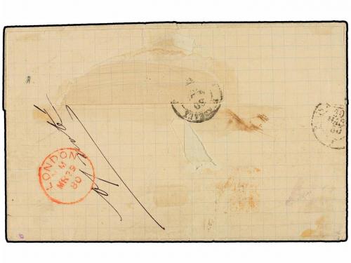 ✉ SANTA LUCIA. Sg. 16, 18. 1880. SAINT LUCIA to FRANCE. (4d.