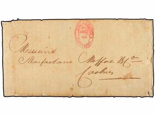 ✉ SANTA LUCIA. 1887 (1 Dec.). COASTAL MAIL. SOUFRIERES to CA