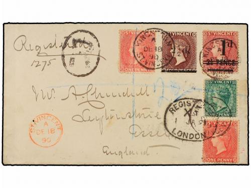 ✉ SAN VICENTE. Sg. 47, 48 (2). 1890. SAINT VINCENT to ENGLAN