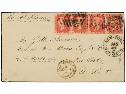 ✉ PUERTO RICO. 1876. PONCE a NEW YORK (U.S.A.). Circulada co