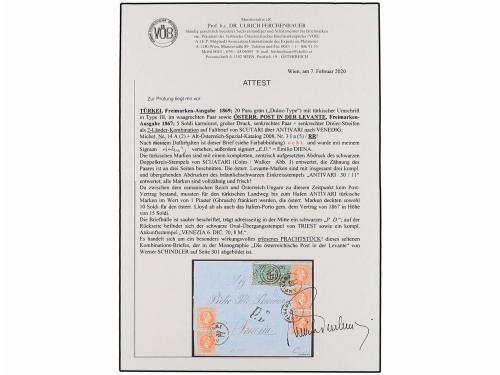 ✉ ALBANIA. 1870 (Nov. 30). SCUTARI to VENEZIA sent via Antiv