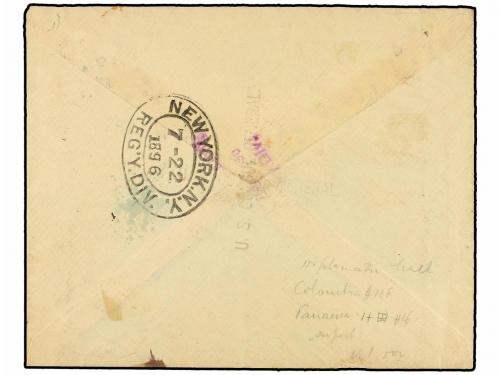 ✉ PANAMA. Sc. 16 (5). 1896. PANAMÁ a U.S.A. 2 ctvos. rosa (5