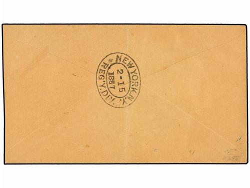 ✉ PANAMA. 1887. COLON a U.S.A. Circulado con sellos de Colom