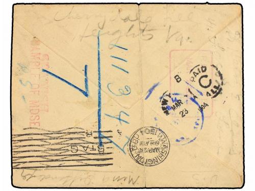 ✉ COLOMBIA. Sc. 273. 1904. SALAMINA a U.S.A. 5 pesos verde, 