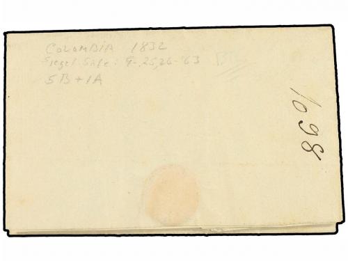 ✉ COLOMBIA. 1832. BACARAMANGA a BOGOTÁ. Marca BUCARAMANGA/FR