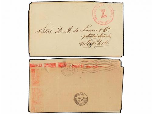 ✉ COLOMBIA. Sc. 199. 1905. CARTAGENA a NEW YORK. PERÍODO DE 