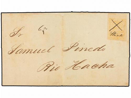 ✉ COLOMBIA. Sc. 62. 1874. STA. MARTA a RIO HACHA. 5 cts. ama