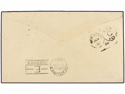 ✉ COLOMBIA. Sc. 153. 1896. CARTAGENA a U.S.A. Sobre ilustrad