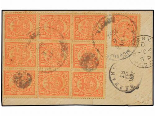 ✉ COLOMBIA. Sc. 142 (10). 1891. BOGOTÁ a NEW YORK. Sobre con