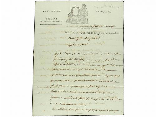 ✉ HAITI. 1802 (24 Septiembre). ARMEE DE SAINT-DOMINGUE. Cart