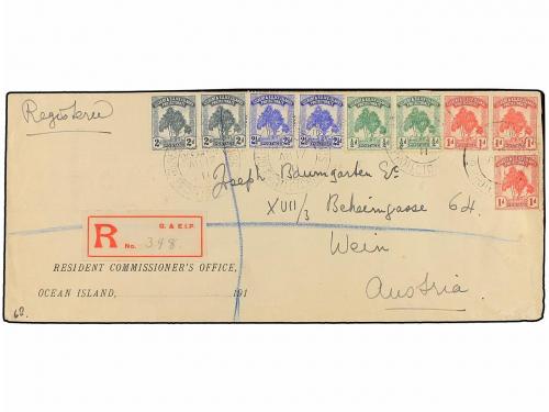 ✉ GILBERT Y ELLICE. 1917. GILBERT to AUSTRIA. Large Oficial 