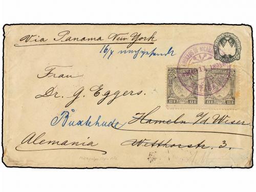 ✉ NICARAGUA. 1895. MATAGALPA a ALEMANIA. Entero Postal de 10