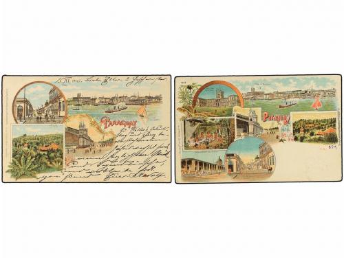 ✉ PARAGUAY. 1900. ASUNCIÓN a ALEMANIA. Dos Tarjetas Postales