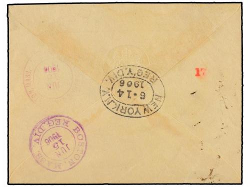 ✉ SANTA LUCIA. Sg. 63, 72. 1906. CASTRIES to U.S.A. 2d. and 